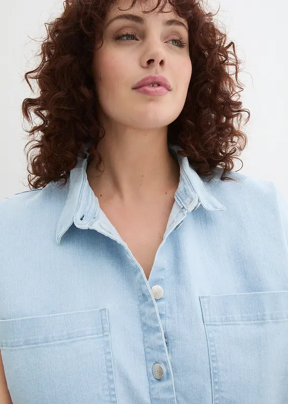 Camicia di jeans boxy cropped, bonprix