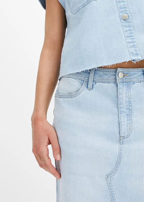 Gonna di jeans con spacco, bonprix