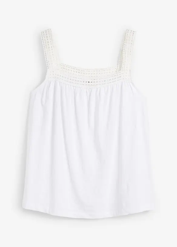 Top ampio con spalline in pizzo, bonprix