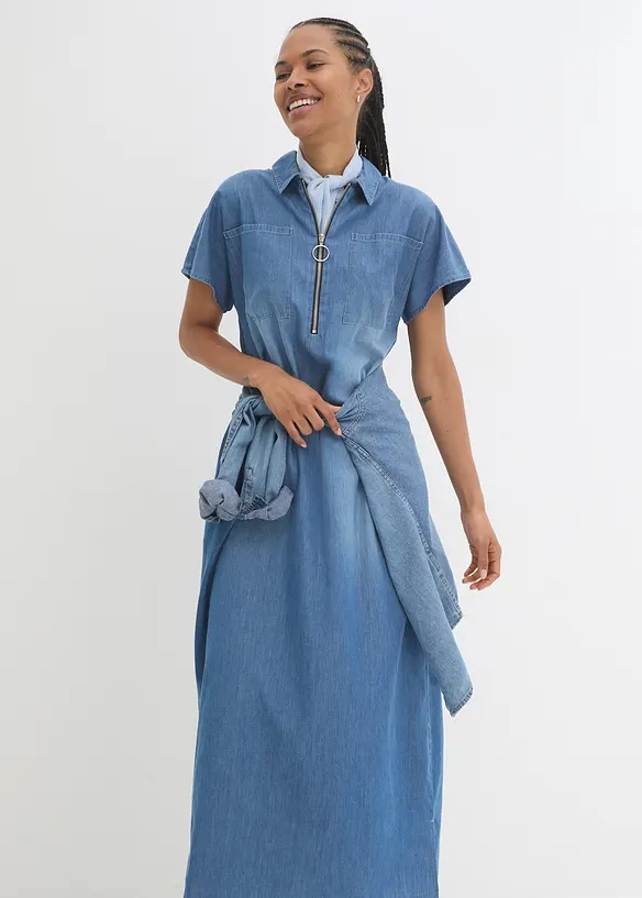 Abito lungo di jeans, bonprix