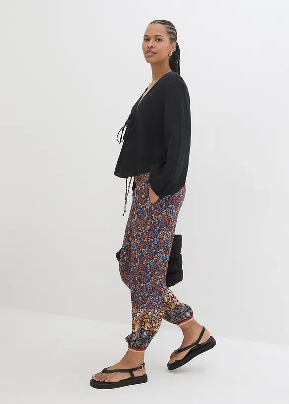 Pantaloni con elastico in vita in viscosa fluente, bonprix