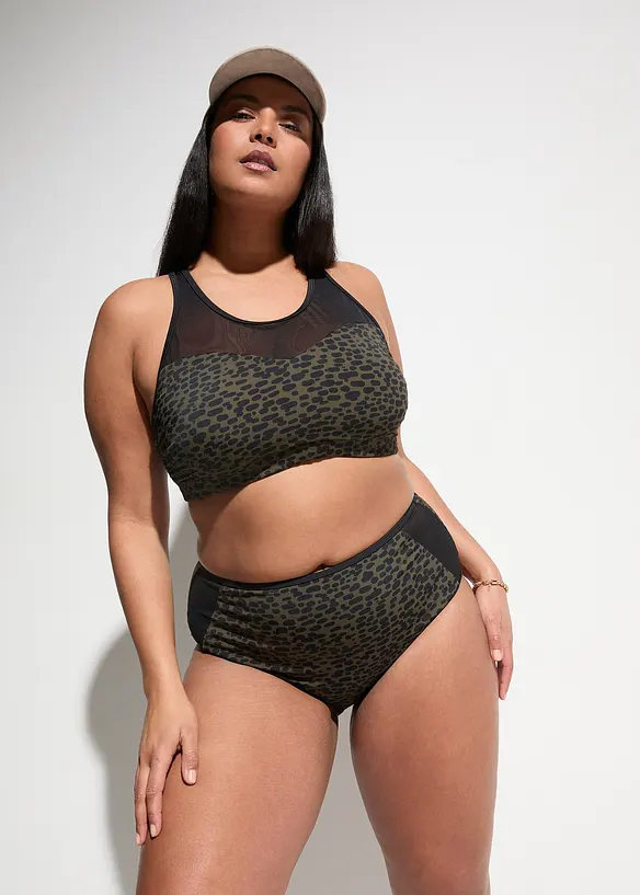 Bikini a bustier con inserto trasparente (set 2 pezzi), bonprix