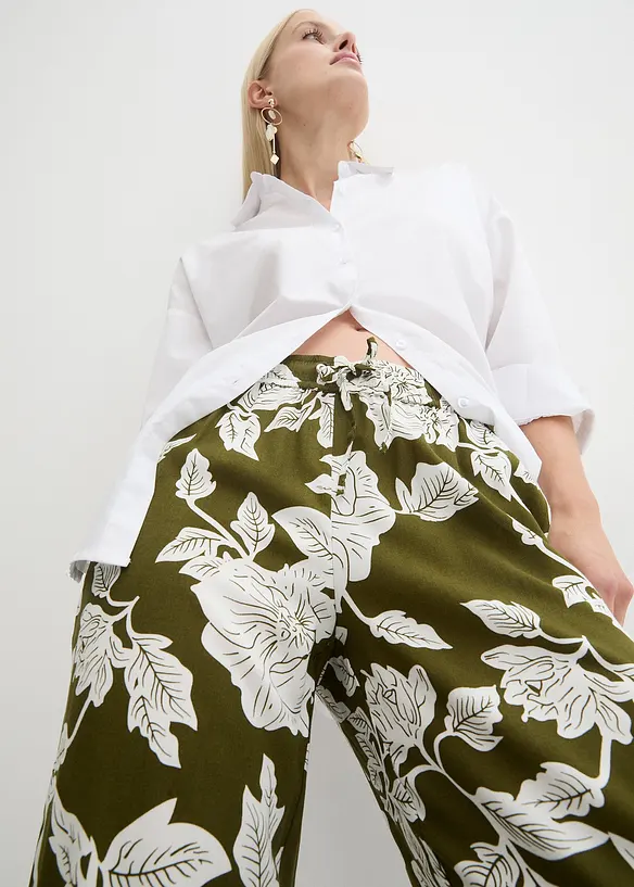 Pantaloni a palazzo in viscosa fluente, bonprix