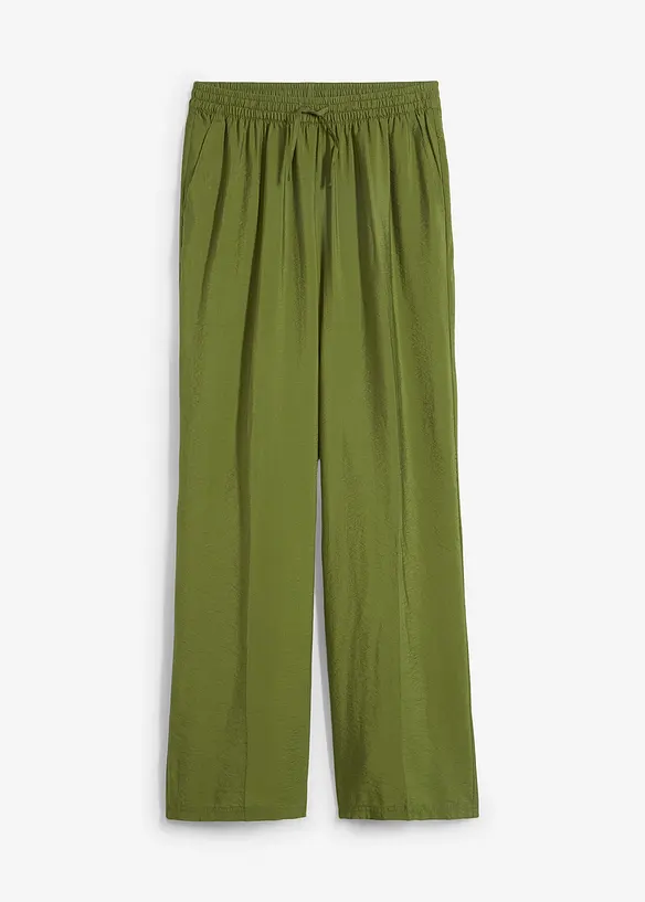 Pantaloni a palazzo con cinta elastica in misto viscosa, bonprix