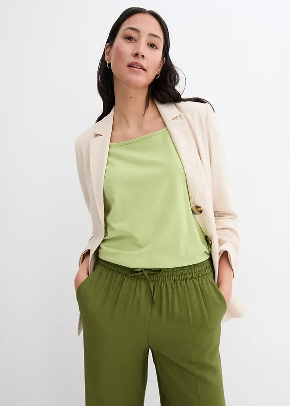 Pantaloni a palazzo con cinta elastica in misto viscosa, bonprix