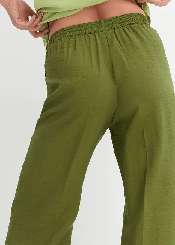Pantaloni a palazzo con cinta elastica in misto viscosa, bonprix