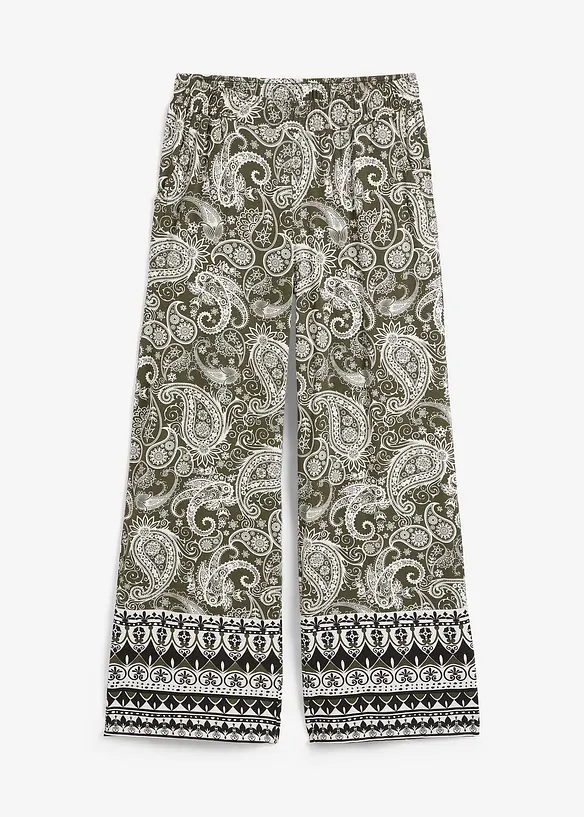Pantaloni a palazzo in misto viscosa morbido, bonprix