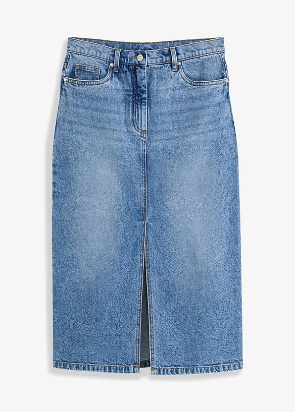 Gonna di jeans con spacco, bonprix
