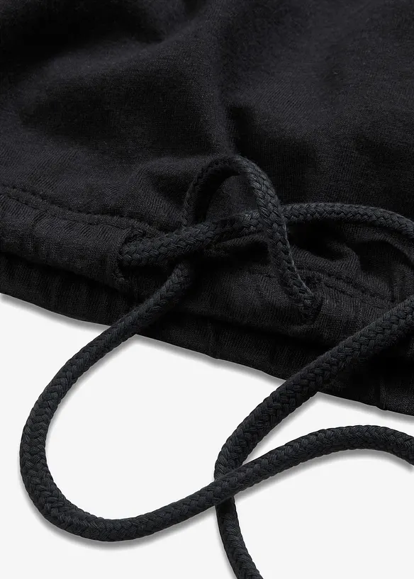 Maglia con laccetto da annodare al fondo in misto cotone e viscosa, bonprix