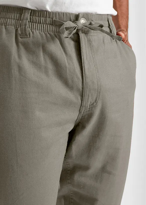 Pantaloni chino in misto lino regular fit, straight, bonprix