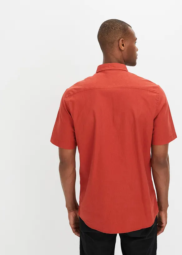 Camicia a maniche corte in fresco misto lino, bonprix