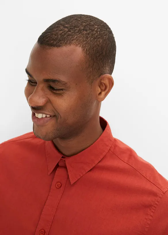 Camicia a maniche corte in fresco misto lino, bonprix