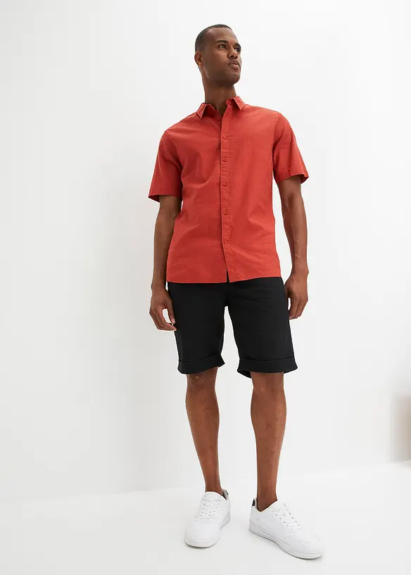 Camicia a maniche corte in fresco misto lino, bonprix