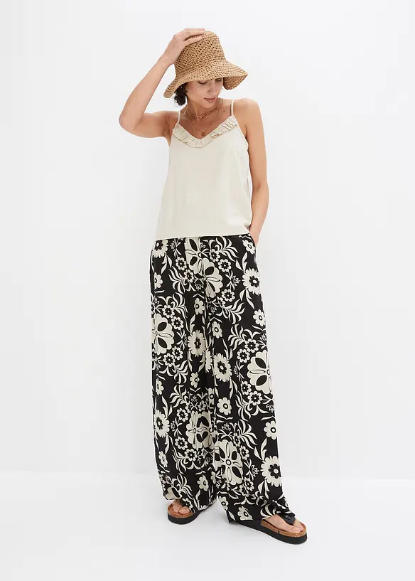 Pantaloni larghi in viscosa fluente, bonprix