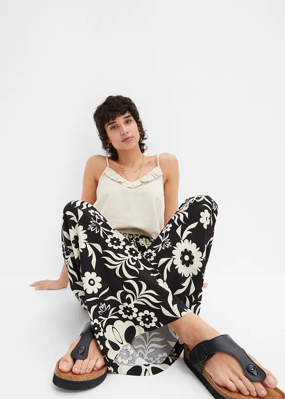 Pantaloni larghi in viscosa fluente, bonprix