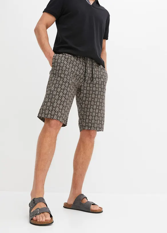 Bermuda chino in misto lino, bonprix