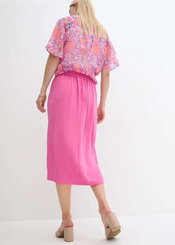 Gonna in satin con volant, bonprix