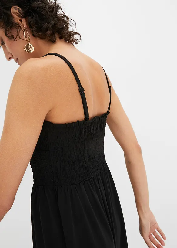 Abito in crêpe leggero con dettaglio smock, bonprix