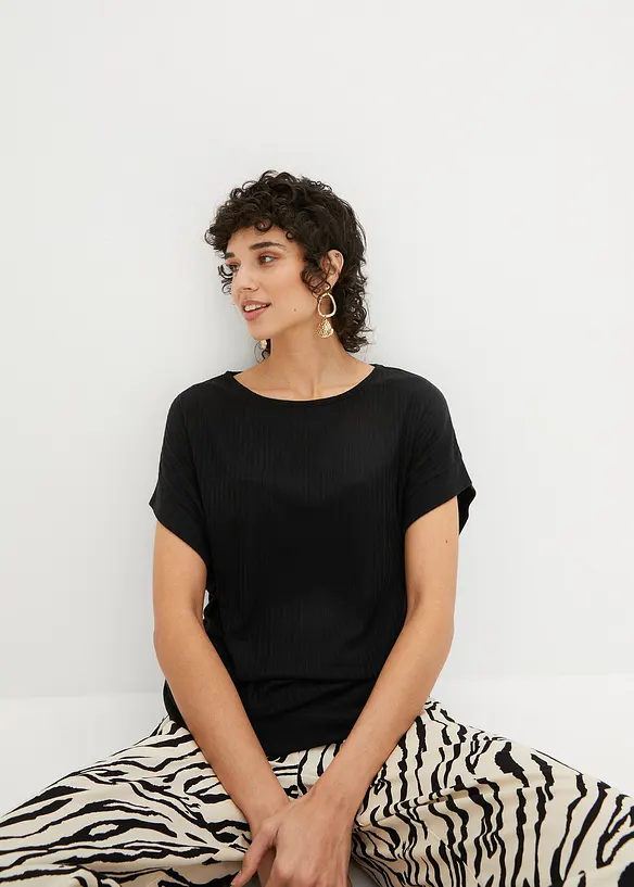 Maglia a coste con maniche a pipistrello, bonprix