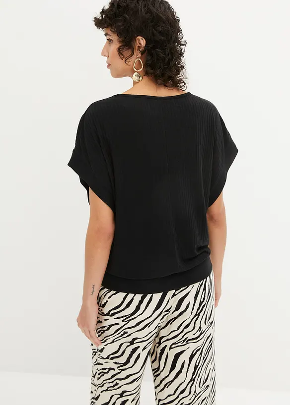 Maglia a coste con maniche a pipistrello, bonprix