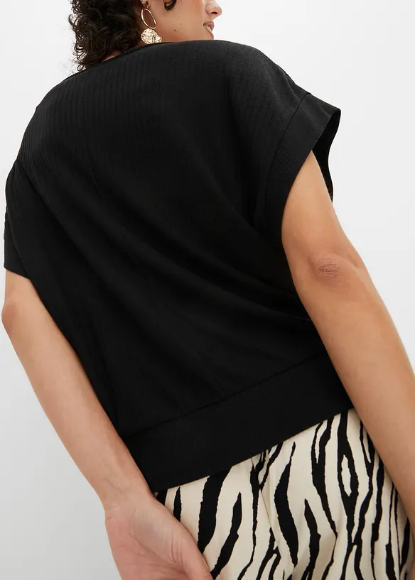 Maglia a coste con maniche a pipistrello, bonprix