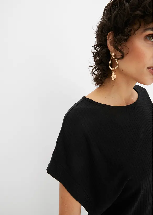 Maglia a coste con maniche a pipistrello, bonprix