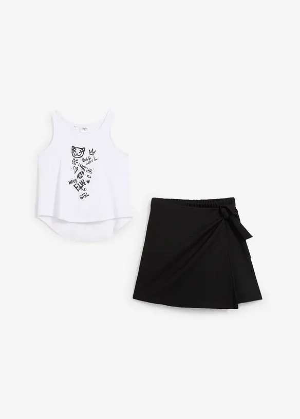 Top e gonna pantalone (set 2 pezzi) in cotone biologico, bonprix