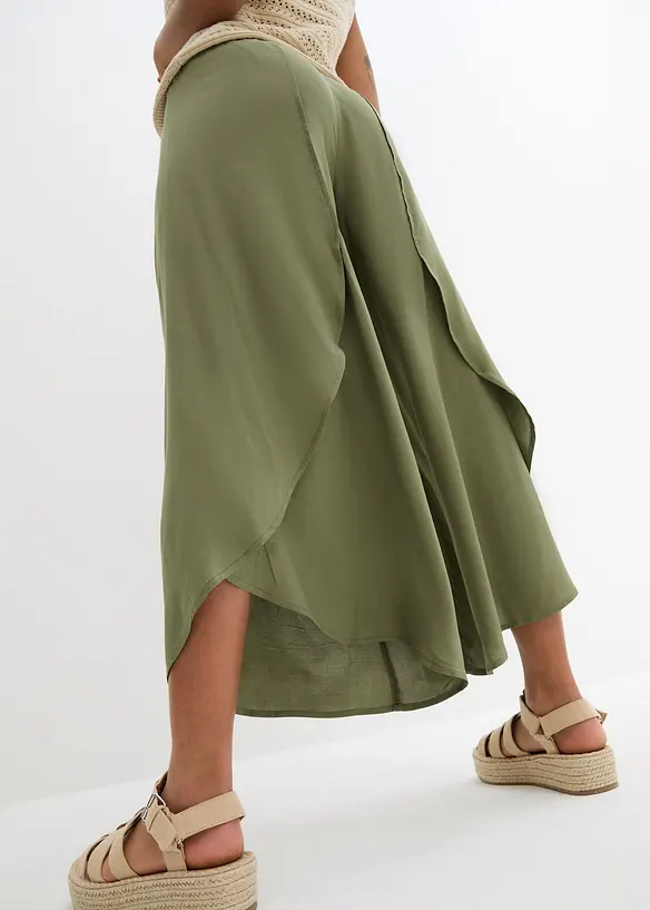 Pantaloni culotte al polpaccio in viscosa, bonprix