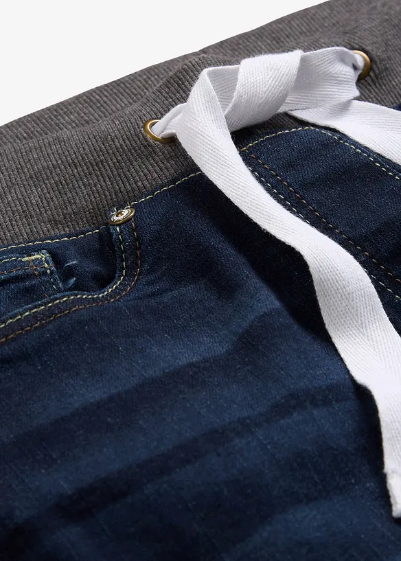 Jeans boyfriend con cinta comoda, vita media, bonprix