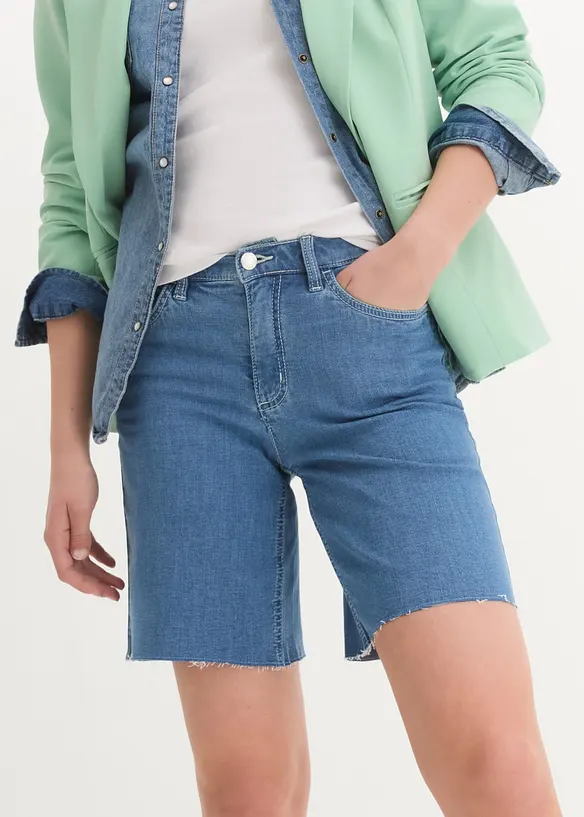 Bermuda in jeans straight, a vita media, John Baner JEANSWEAR
