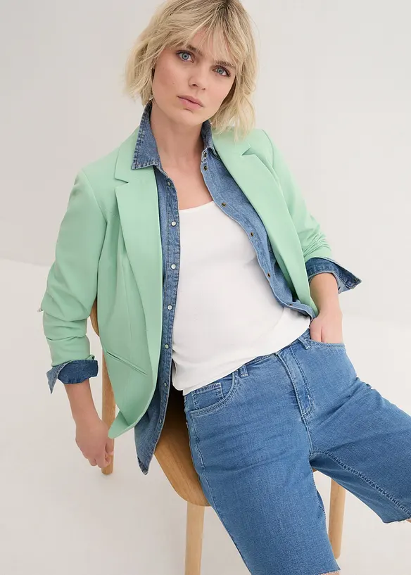 Bermuda in jeans straight, a vita media, John Baner JEANSWEAR
