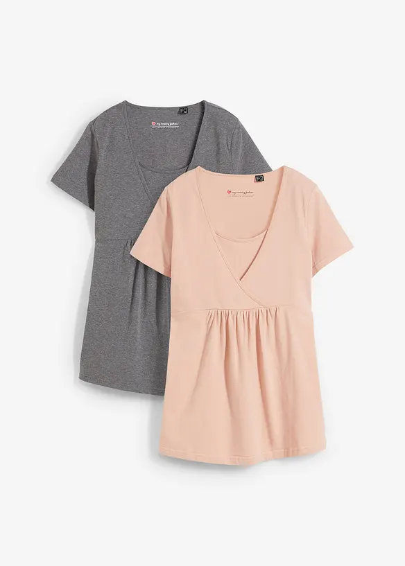 Maglia prémaman / da allattamento 2 in 1 (pacco da 2), bonprix