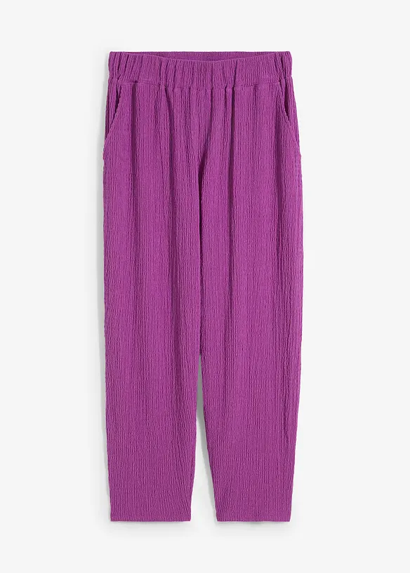 Pantaloni larghi in jersey operato, bonprix