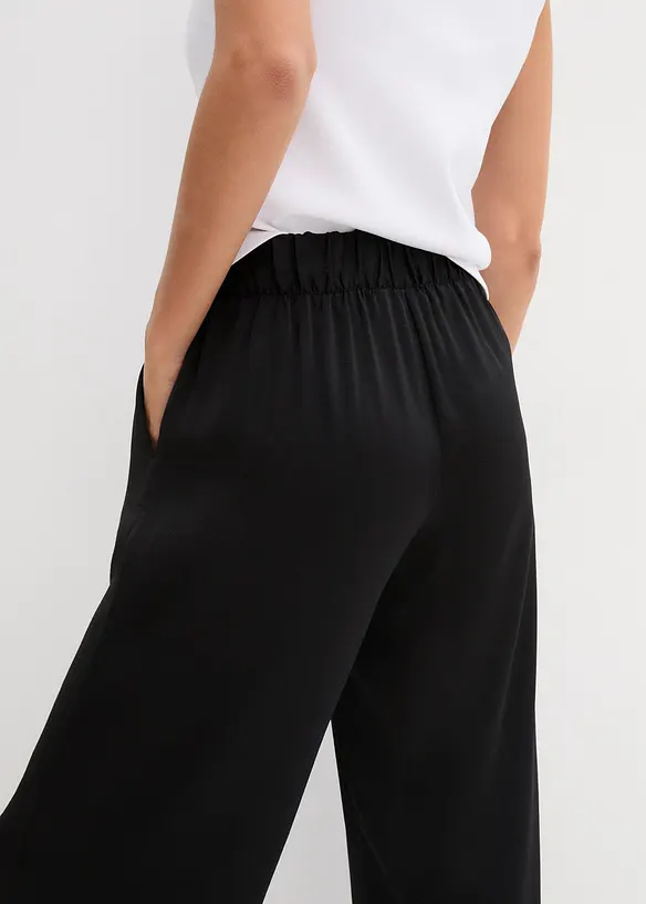 Pantaloni a palazzo leggeri in tessuto strutturato, bonprix
