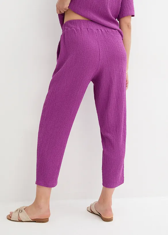 Pantaloni larghi in jersey operato, bonprix