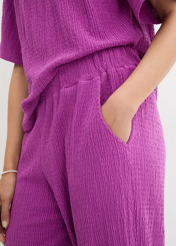 Pantaloni larghi in jersey operato, bonprix