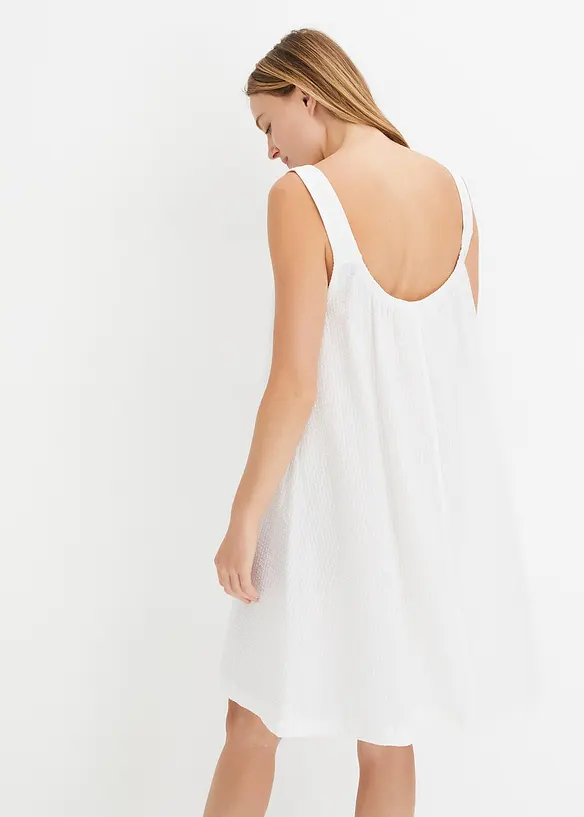 Camicia da notte oversize in seersucker leggero, bonprix