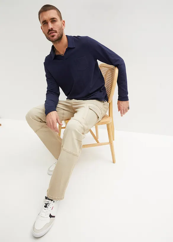 Jeans cargo elasticizzati regular fit, straight, bonprix