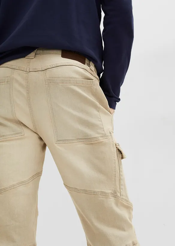 Jeans cargo elasticizzati regular fit, straight, bonprix
