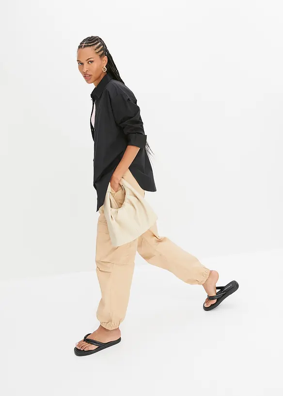 Camicia oversize con bottoni in puro cotone, bonprix