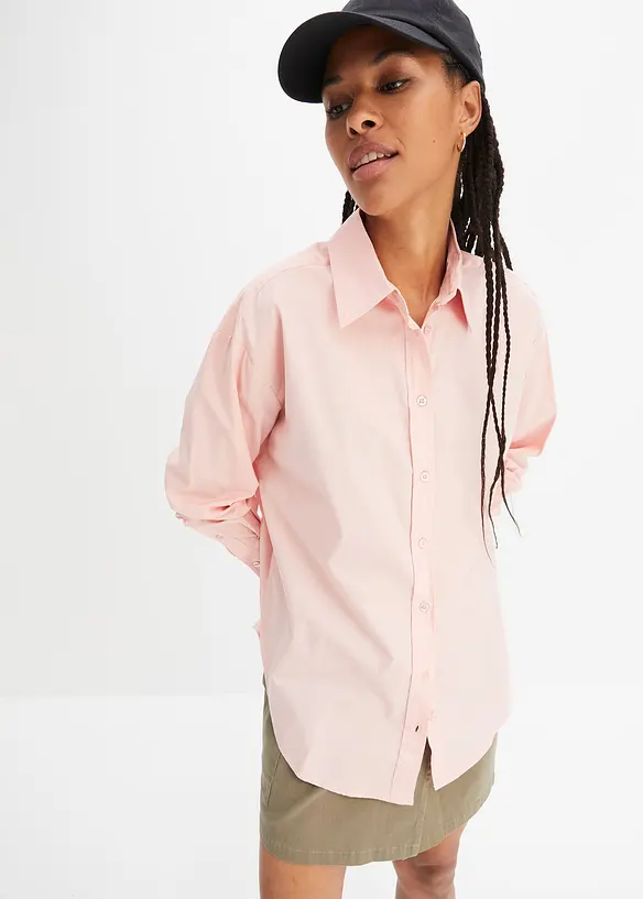 Camicia oversize con bottoni in puro cotone, bonprix