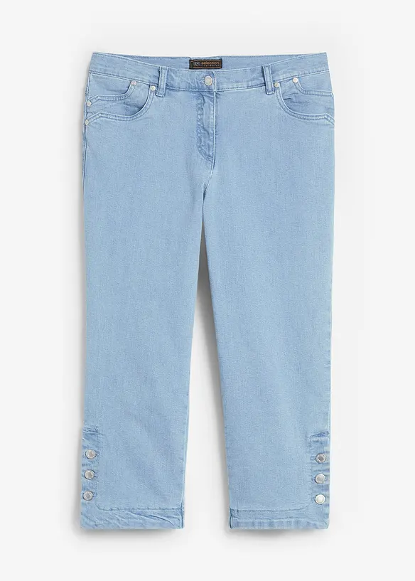 Jeans capri, a vita media, bonprix
