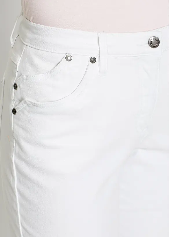 Jeans capri, a vita media, bonprix