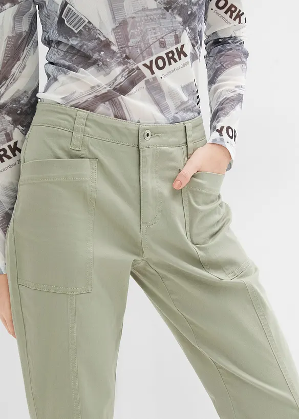 Pantaloni boyfriend in twill, RAINBOW