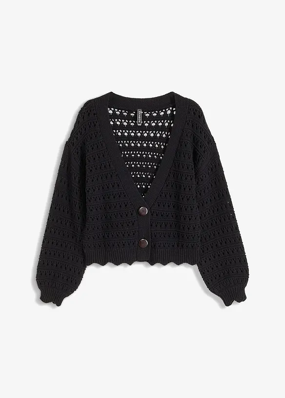 Cardigan traforato in puro cotone, bonprix