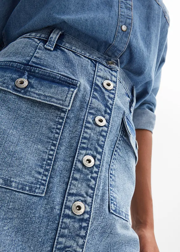 Gonna di jeans con tasche applicate, bonprix