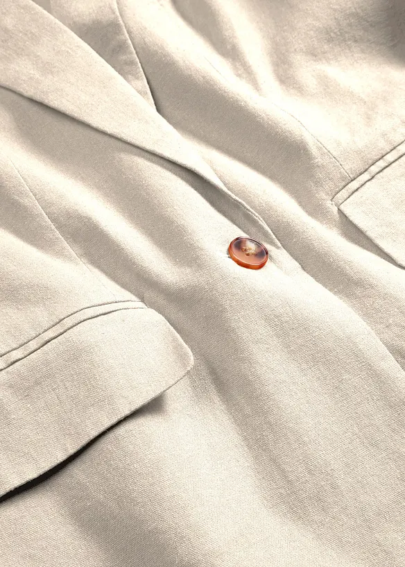 Blazer lungo in misto lino e viscosa, bonprix
