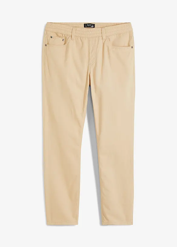 Pantaloni con elastico in vita in puro cotone regular fit, straight, bonprix