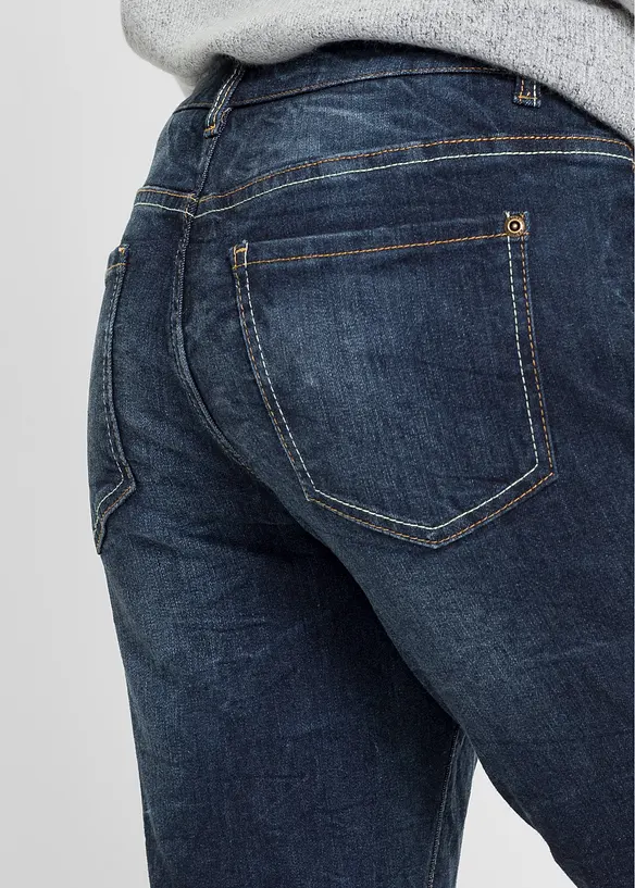 Jeans boyfriend elasticizzati, vita media, bonprix
