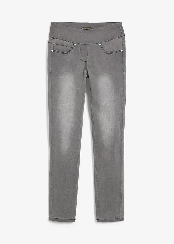 Jeans ultra elasticizzati con bordo vita comodo straight, vita media, bonprix